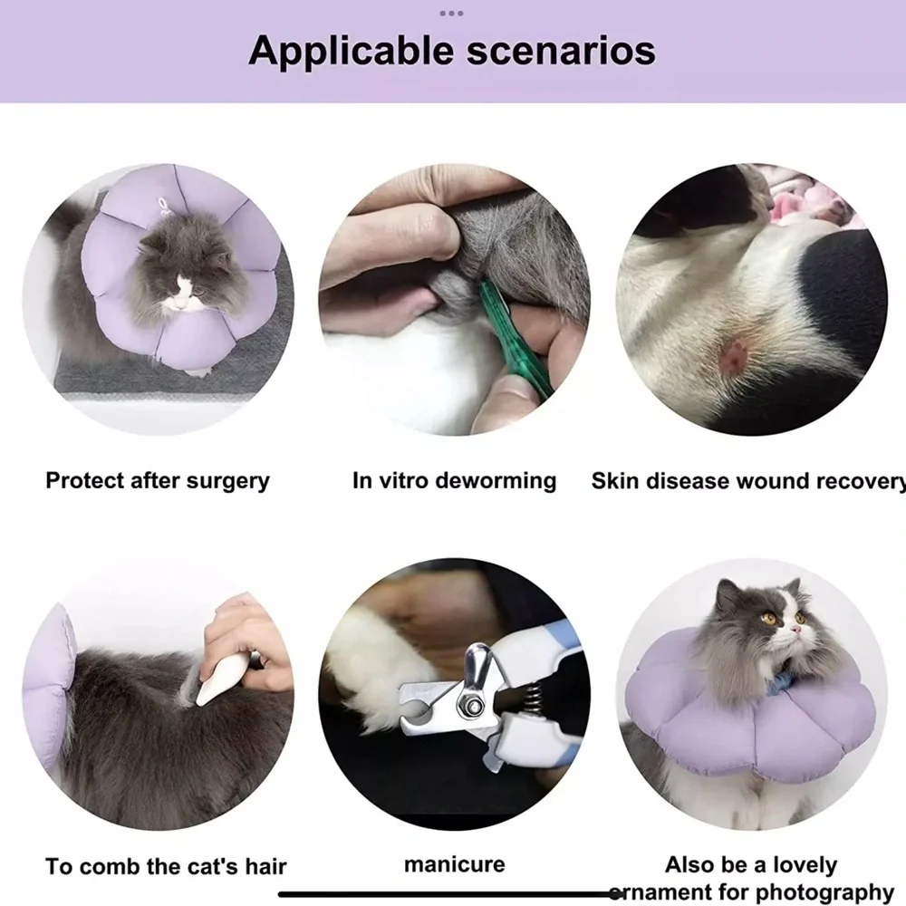 HIDREAM Cat Medium Cone Collar,Cute Waterproof Cat Recover Elizabethan e Collar